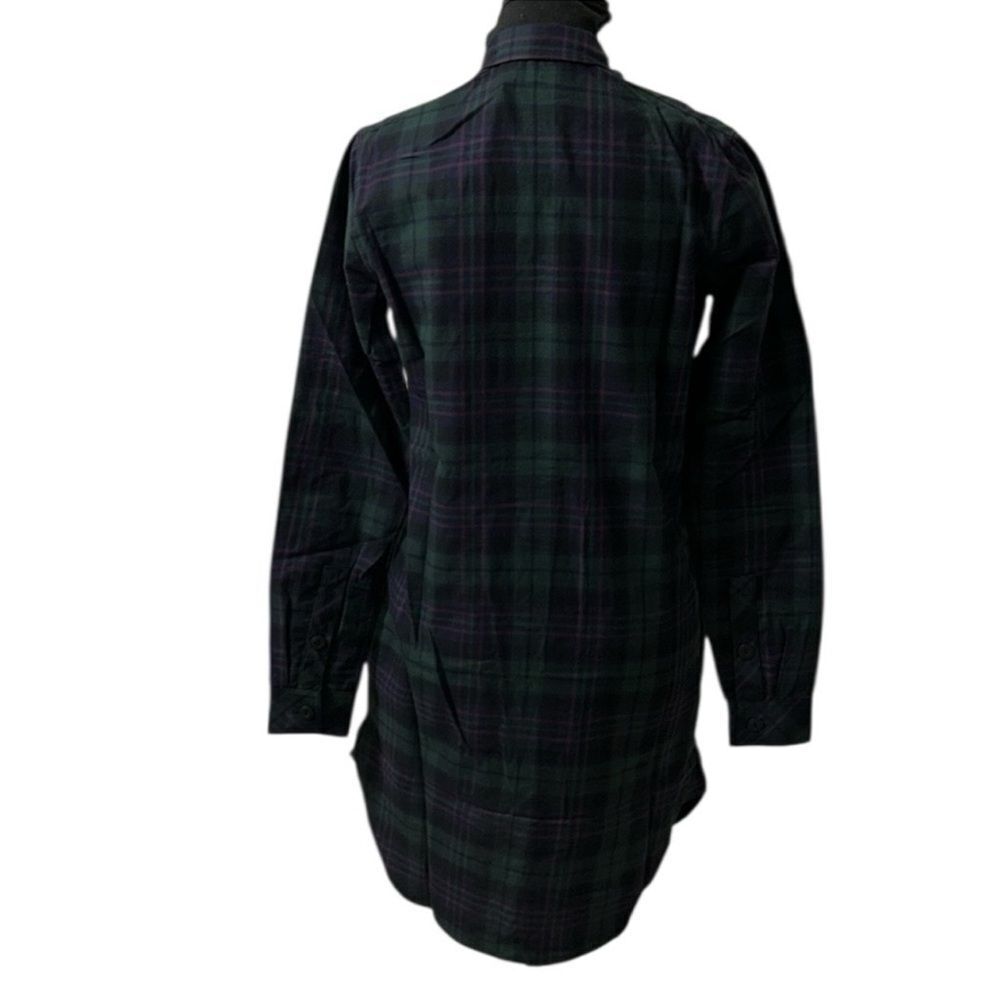 Harshman Plaid Green & Purple Cotton Plaid Shirt Oversized Tunic(Size Medium) - Picture 3 of 11
